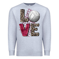 Heather Grey love volleyball Premium Sweatshirt - FaDigitalArtStudio