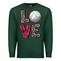 Sports Green love volleyball Premium Sweatshirt - FaDigitalArtStudio