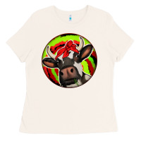 Bone Christmas Cow Ladies Tee - Jasminsmagicworld