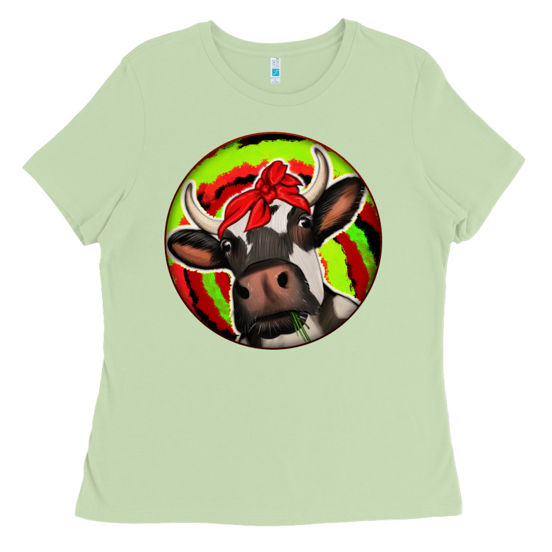 Christmas Cow Ladies Tee by Jasminsmagicworld | Teevron