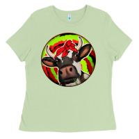 Matcha Christmas Cow Ladies Tee - Jasminsmagicworld