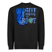 Black give cancer the boot colon cancer blue ribbon nca Heavyweight Sweatshirt - NancyCooperArtShop
