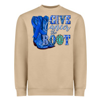 Mushroom give cancer the boot colon cancer blue ribbon nca Heavyweight Sweatshirt - NancyCooperArtShop