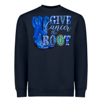 Navy give cancer the boot colon cancer blue ribbon nca Heavyweight Sweatshirt - NancyCooperArtShop