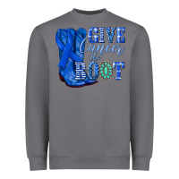 Storm give cancer the boot colon cancer blue ribbon nca Heavyweight Sweatshirt - NancyCooperArtShop