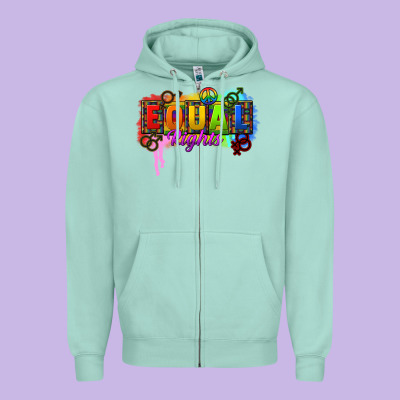 Equal Rights Zipper Hoodie Designed By Cowgirlartshop