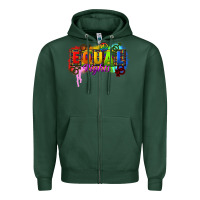 Sports Green Equal rights Zipper Hoodie - CowGirlArtShop