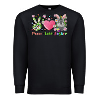 Black peace love easter bunny Premium Sweatshirt - FaDigitalArtStudio