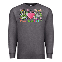 Charcoal Heather peace love easter bunny Premium Sweatshirt - FaDigitalArtStudio