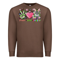 Chestnut peace love easter bunny Premium Sweatshirt - FaDigitalArtStudio