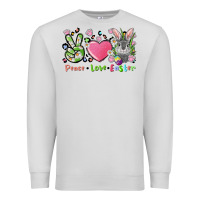 Dove Grey peace love easter bunny Premium Sweatshirt - FaDigitalArtStudio