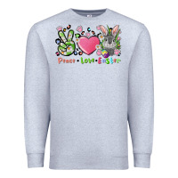 Heather Grey peace love easter bunny Premium Sweatshirt - FaDigitalArtStudio
