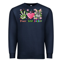 Navy peace love easter bunny Premium Sweatshirt - FaDigitalArtStudio