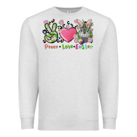 Oatmeal Heather peace love easter bunny Premium Sweatshirt - FaDigitalArtStudio