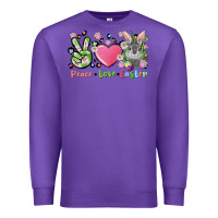 Purple peace love easter bunny Premium Sweatshirt - FaDigitalArtStudio