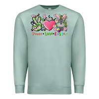 Seafoam peace love easter bunny Premium Sweatshirt - FaDigitalArtStudio