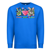 True Royal peace love easter bunny Premium Sweatshirt - FaDigitalArtStudio