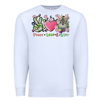 White peace love easter bunny Premium Sweatshirt - FaDigitalArtStudio