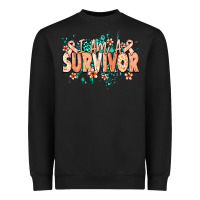Black I am a survivor peach ribbon Heavyweight Sweatshirt - NancyCooperArtShop