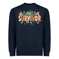 Navy I am a survivor peach ribbon Heavyweight Sweatshirt - NancyCooperArtShop