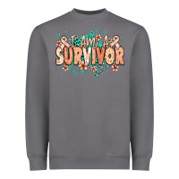 Storm I am a survivor peach ribbon Heavyweight Sweatshirt - NancyCooperArtShop
