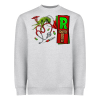 Heather Grey Christmas Character Nurse Heavyweight Sweatshirt - NancyCooperArtShop