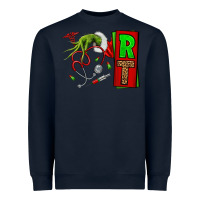 Navy Christmas Character Nurse Heavyweight Sweatshirt - NancyCooperArtShop