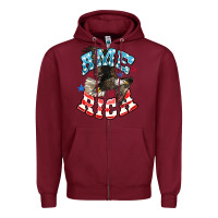 Burgundy American Eagle Zipper Hoodie - HowdyJamesFarm