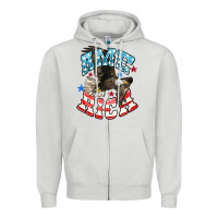 Dove Grey American Eagle Zipper Hoodie - HowdyJamesFarm
