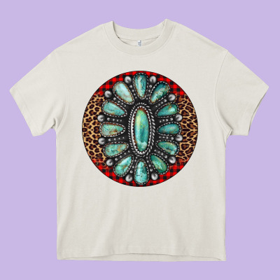Turquoise Gemstone Christmas Ornament Heavy Core Tee Designed By Jasminsmagicworld