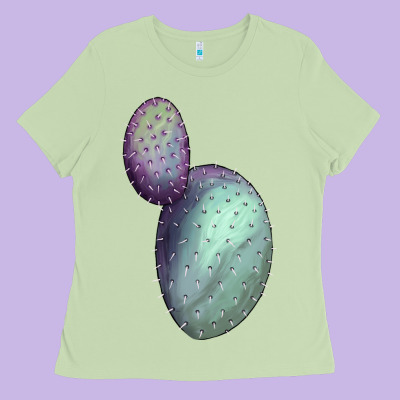 Opunthia Santa Rita Cactus Ladies Tee Designed By Lillyallendesigns