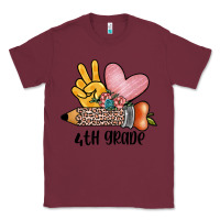 Burgundy peace love 4th grade Classic Tee - JahusDesignShop