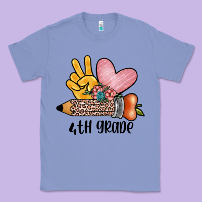 Peace Love 4th Grade Classic Tee Designed By Jahusdesignshop