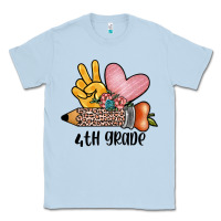 Dusty Blue peace love 4th grade Classic Tee - JahusDesignShop