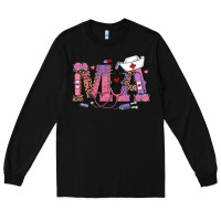 Black valentines day ma nurse Long Sleeve Tee - RanaPortraitStore