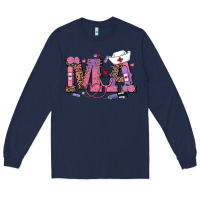 Navy valentines day ma nurse Long Sleeve Tee - RanaPortraitStore