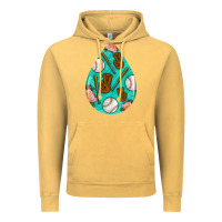Vintage Mustard baseball and western roses teardrop  5 Vintage Hoodie - BundleAndBundleShop