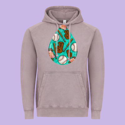 Baseball And Western Roses Teardrop  5 Vintage Hoodie Designed By Bundleandbundleshop