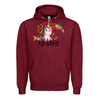 Burgundy Au-some Zipper Hoodie - CowGirlArtShop