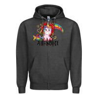 Charcoal Heather Au-some Zipper Hoodie - CowGirlArtShop