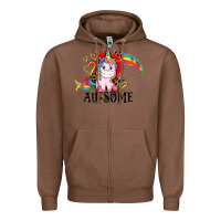 Chestnut Au-some Zipper Hoodie - CowGirlArtShop