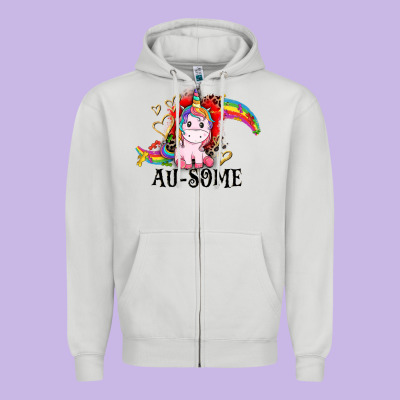 Au-some Zipper Hoodie Designed By Cowgirlartshop