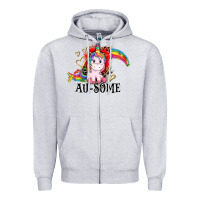 Heather Grey Au-some Zipper Hoodie - CowGirlArtShop