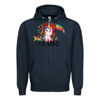 Navy Au-some Zipper Hoodie - CowGirlArtShop