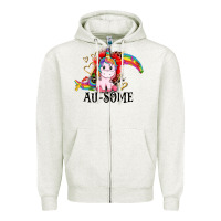 Oatmeal Heather Au-some Zipper Hoodie - CowGirlArtShop