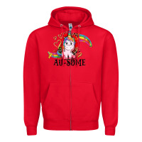 Red Au-some Zipper Hoodie - CowGirlArtShop