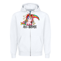White Au-some Zipper Hoodie - CowGirlArtShop