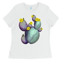 White Opunthia Santa Rita Cacti Ladies Tee - LillyAllenDesigns