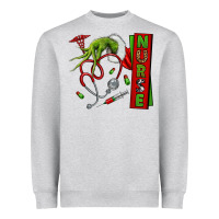 Heather Grey Christmas Character Heavyweight Sweatshirt - NancyCooperArtShop