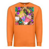 Carrot school girl coffee cup with leopard seamless pattern bbs Premium Sweatshirt - BundleAndBundleShop